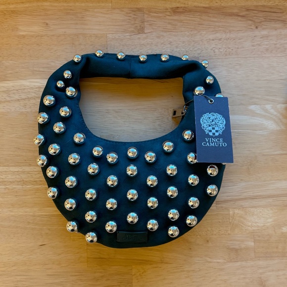 NWT Vince Camuto Aleck Studded Shoulder Bag in Malachite - Picture 3 of 10